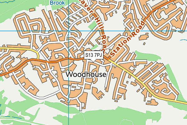 S13 7PJ map - OS VectorMap District (Ordnance Survey)