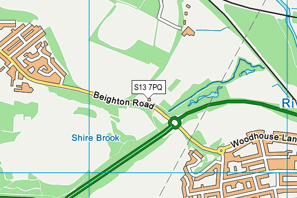 S13 7PQ map - OS VectorMap District (Ordnance Survey)