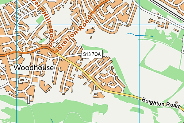 S13 7QA map - OS VectorMap District (Ordnance Survey)