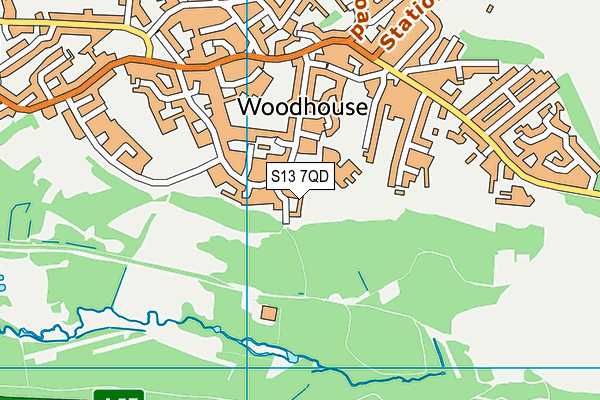 S13 7QD map - OS VectorMap District (Ordnance Survey)