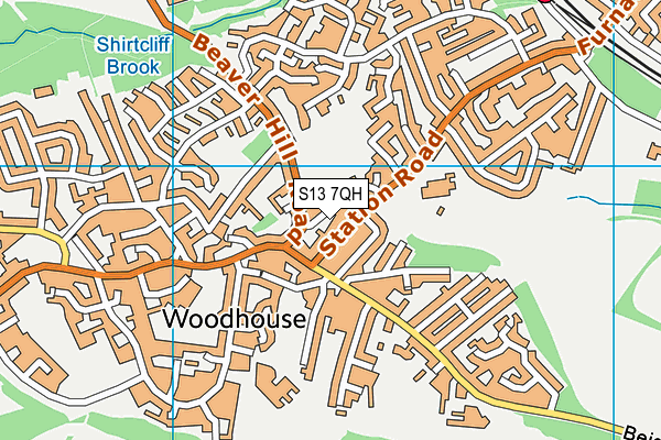 S13 7QH map - OS VectorMap District (Ordnance Survey)