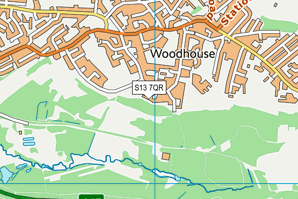 S13 7QR map - OS VectorMap District (Ordnance Survey)