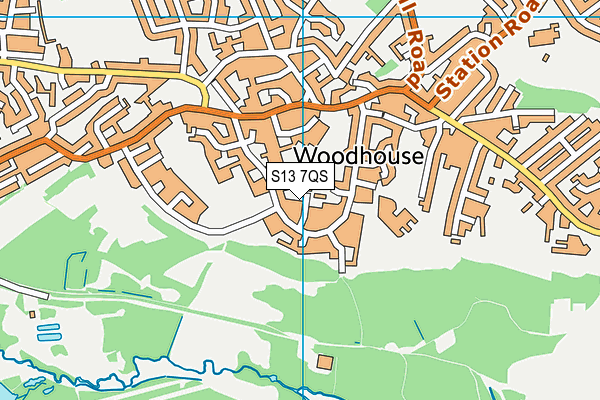 S13 7QS map - OS VectorMap District (Ordnance Survey)