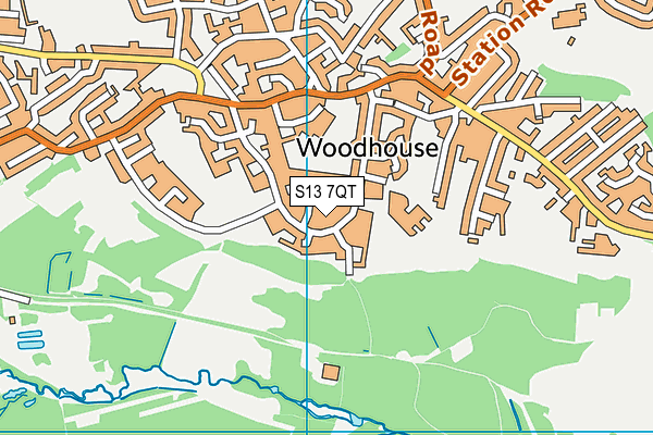 S13 7QT map - OS VectorMap District (Ordnance Survey)