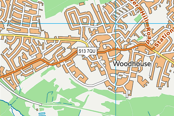 S13 7QU map - OS VectorMap District (Ordnance Survey)