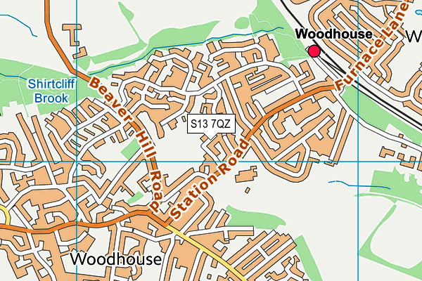 S13 7QZ map - OS VectorMap District (Ordnance Survey)