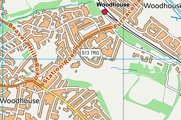 S13 7RG map - OS VectorMap District (Ordnance Survey)