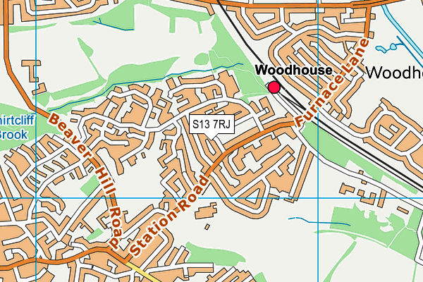 S13 7RJ map - OS VectorMap District (Ordnance Survey)