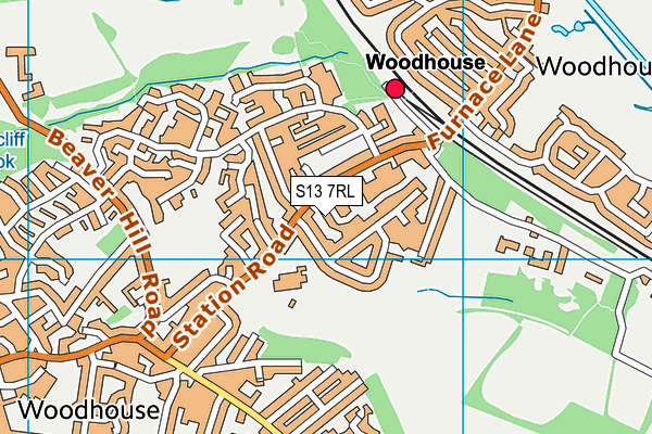 S13 7RL map - OS VectorMap District (Ordnance Survey)