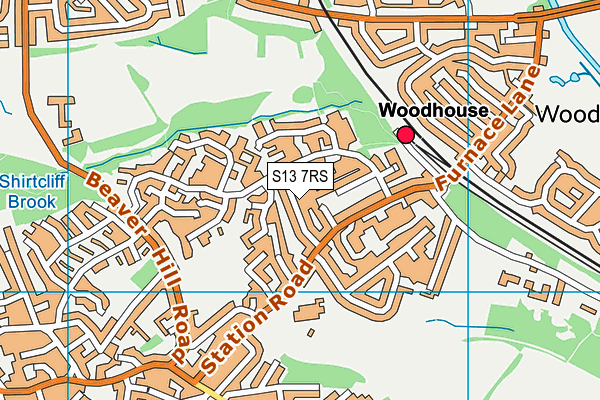 S13 7RS map - OS VectorMap District (Ordnance Survey)