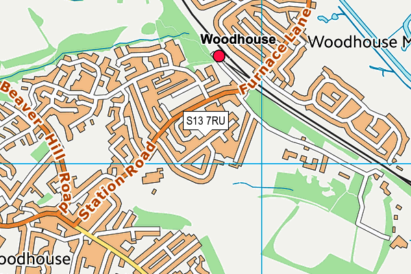 S13 7RU map - OS VectorMap District (Ordnance Survey)