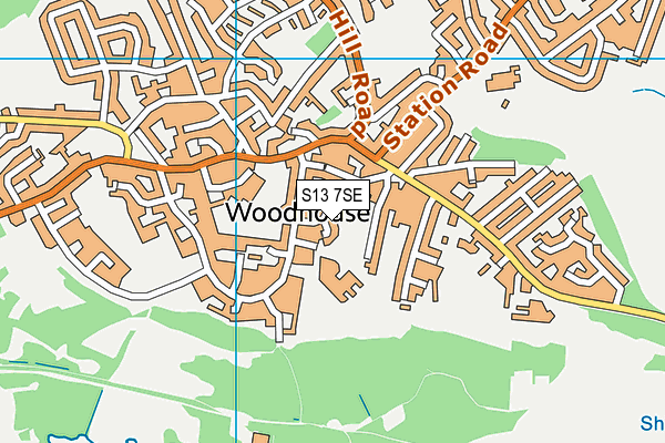 S13 7SE map - OS VectorMap District (Ordnance Survey)