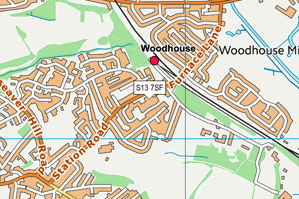 S13 7SF map - OS VectorMap District (Ordnance Survey)