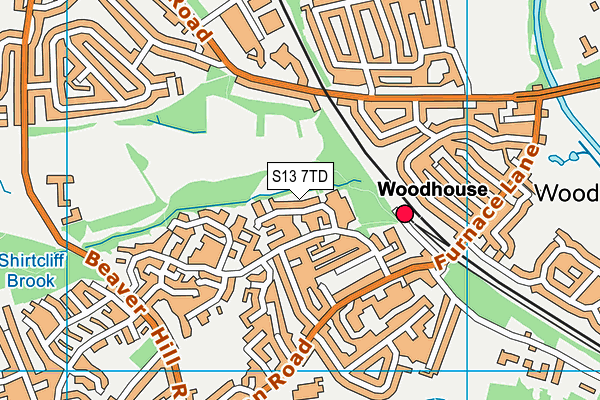 S13 7TD map - OS VectorMap District (Ordnance Survey)