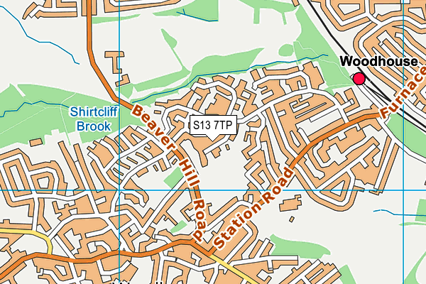 S13 7TP map - OS VectorMap District (Ordnance Survey)