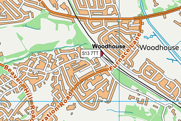 S13 7TT map - OS VectorMap District (Ordnance Survey)