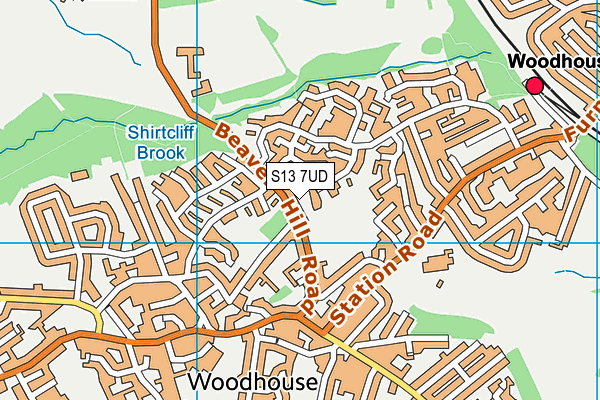 S13 7UD map - OS VectorMap District (Ordnance Survey)