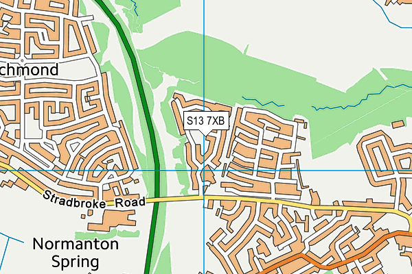 S13 7XB map - OS VectorMap District (Ordnance Survey)