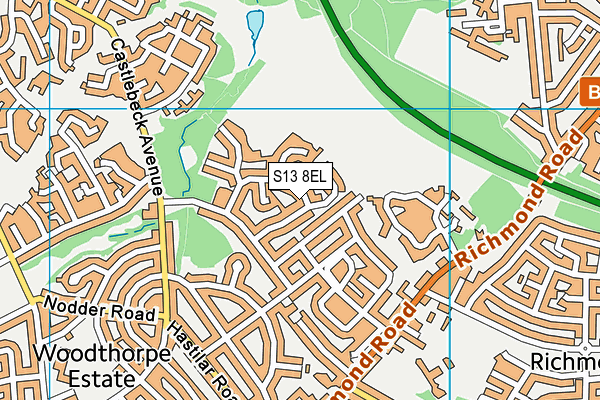 S13 8EL map - OS VectorMap District (Ordnance Survey)
