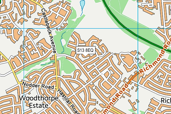 S13 8EQ map - OS VectorMap District (Ordnance Survey)