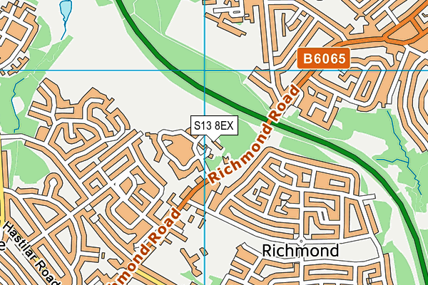 S13 8EX map - OS VectorMap District (Ordnance Survey)