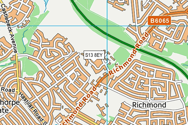 S13 8EY map - OS VectorMap District (Ordnance Survey)