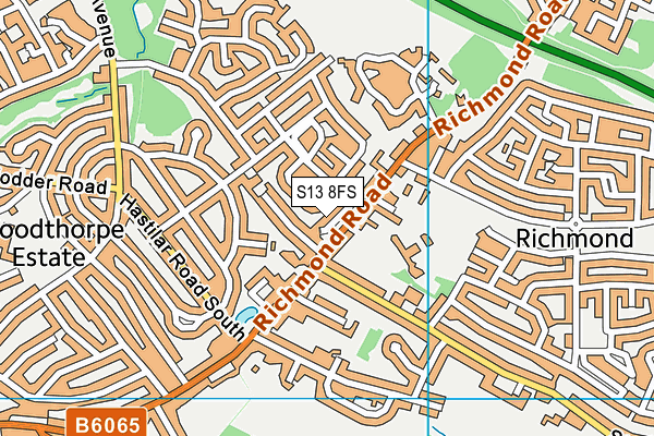 S13 8FS map - OS VectorMap District (Ordnance Survey)