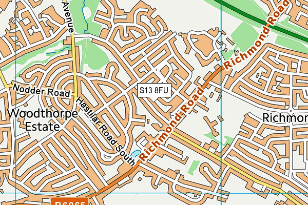 S13 8FU map - OS VectorMap District (Ordnance Survey)