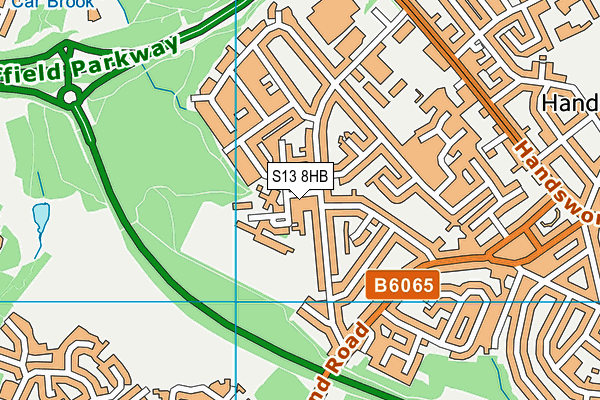 S13 8HB map - OS VectorMap District (Ordnance Survey)