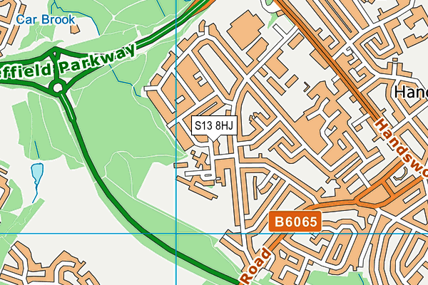 S13 8HJ map - OS VectorMap District (Ordnance Survey)