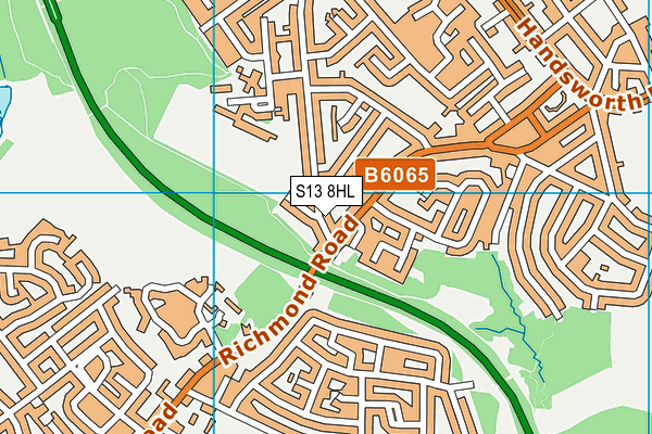 S13 8HL map - OS VectorMap District (Ordnance Survey)