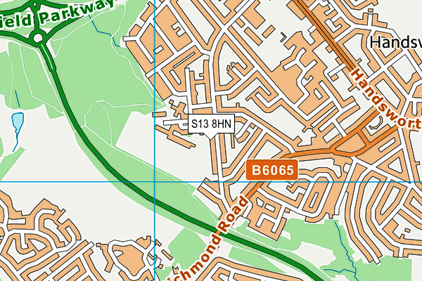 S13 8HN map - OS VectorMap District (Ordnance Survey)