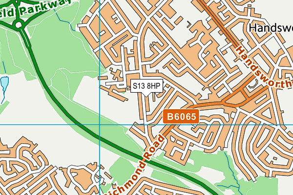 S13 8HP map - OS VectorMap District (Ordnance Survey)