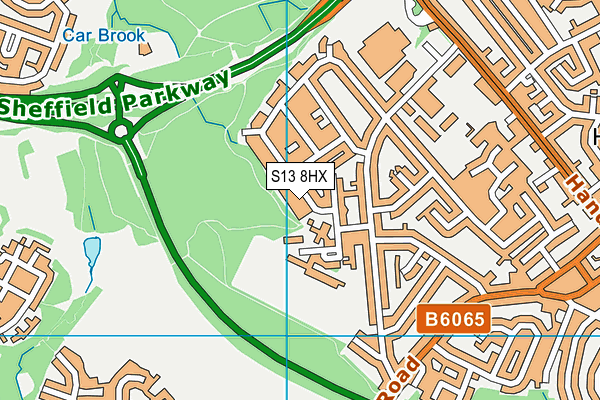 S13 8HX map - OS VectorMap District (Ordnance Survey)