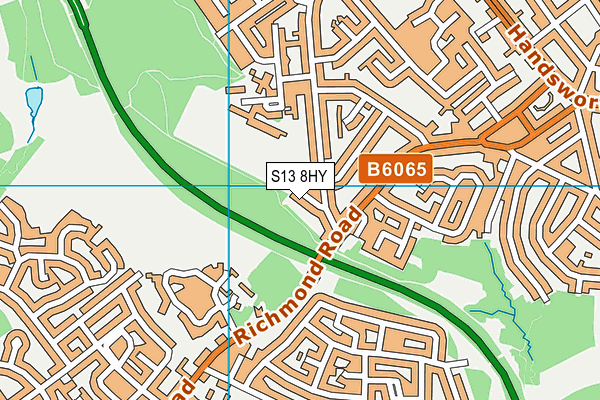 S13 8HY map - OS VectorMap District (Ordnance Survey)