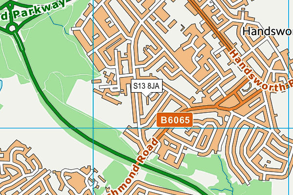 S13 8JA map - OS VectorMap District (Ordnance Survey)
