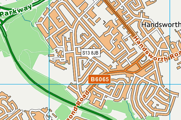 S13 8JB map - OS VectorMap District (Ordnance Survey)