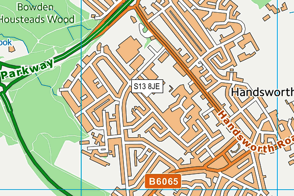 S13 8JE map - OS VectorMap District (Ordnance Survey)