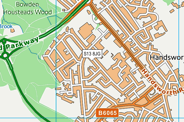 S13 8JG map - OS VectorMap District (Ordnance Survey)