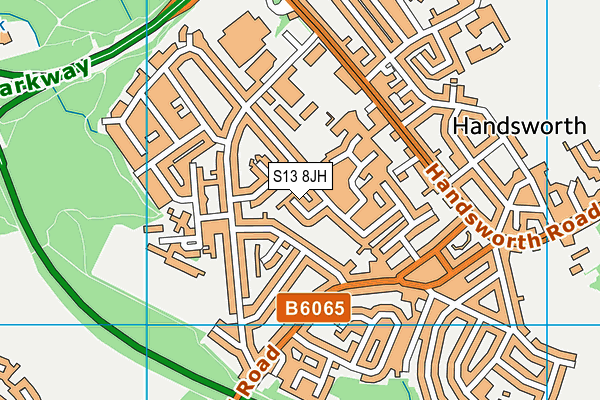 S13 8JH map - OS VectorMap District (Ordnance Survey)