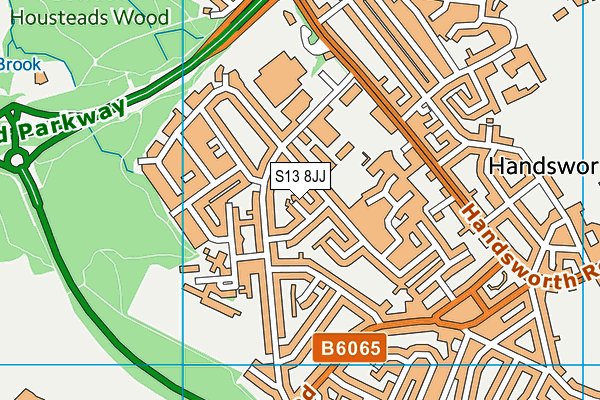 S13 8JJ map - OS VectorMap District (Ordnance Survey)