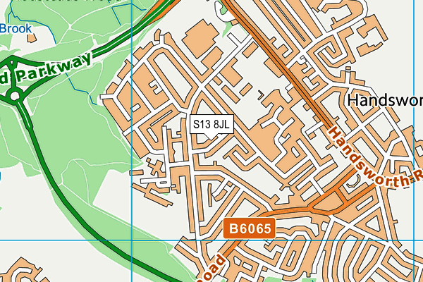 S13 8JL map - OS VectorMap District (Ordnance Survey)