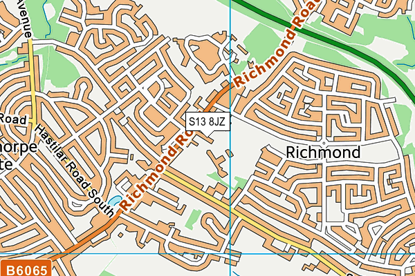 S13 8JZ map - OS VectorMap District (Ordnance Survey)