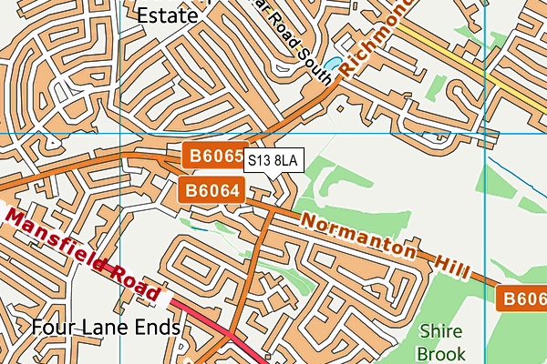 S13 8LA map - OS VectorMap District (Ordnance Survey)