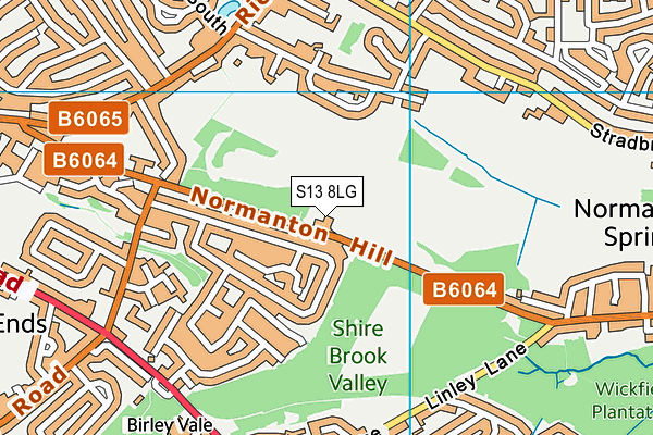S13 8LG map - OS VectorMap District (Ordnance Survey)