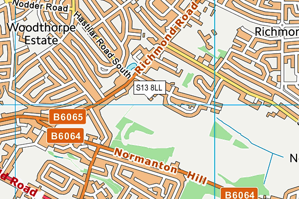 S13 8LL map - OS VectorMap District (Ordnance Survey)