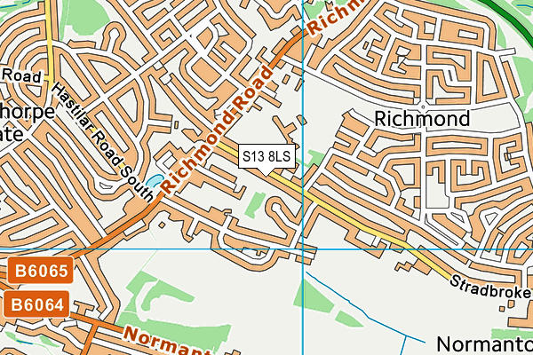 S13 8LS map - OS VectorMap District (Ordnance Survey)