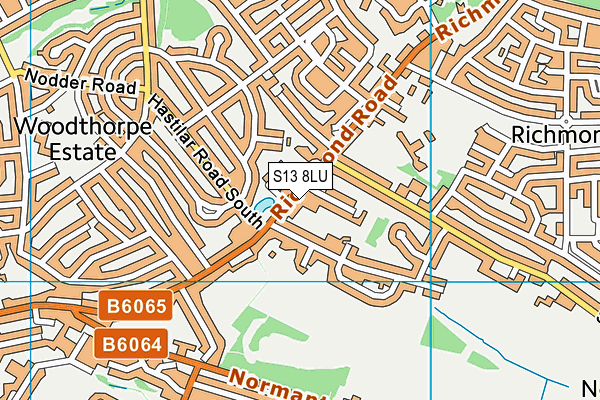 S13 8LU map - OS VectorMap District (Ordnance Survey)