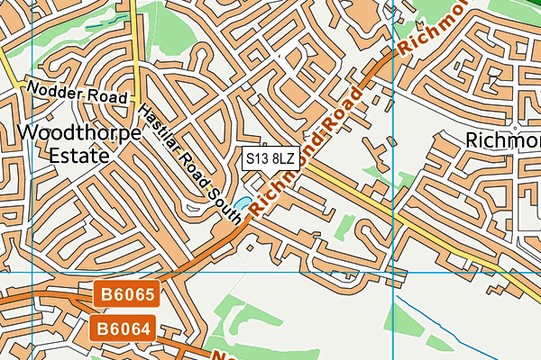 S13 8LZ map - OS VectorMap District (Ordnance Survey)