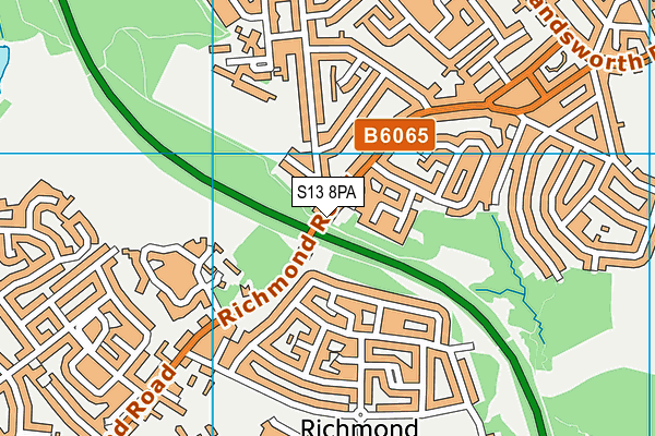 S13 8PA map - OS VectorMap District (Ordnance Survey)